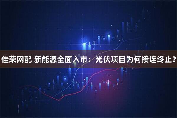 佳荣网配 新能源全面入市：光伏项目为何接连终止？